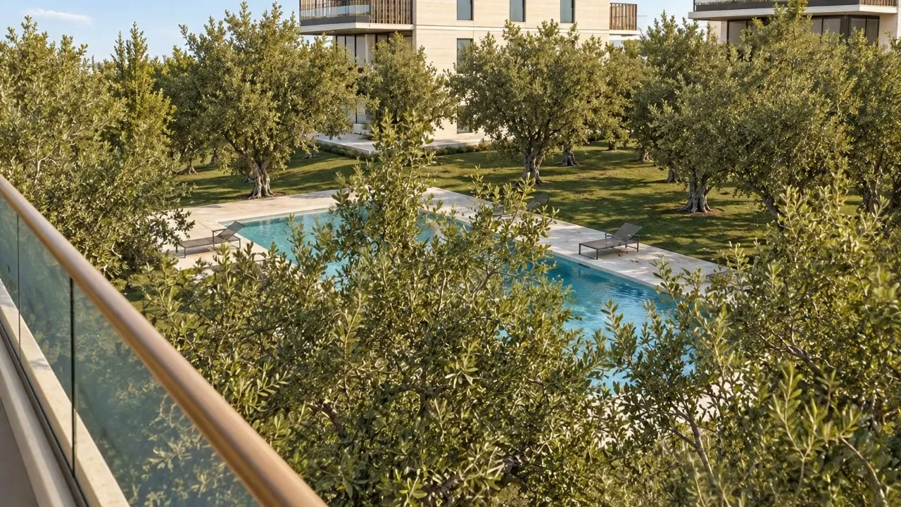 Vista aérea de Residencial Laguna, primer fotograma del vídeo